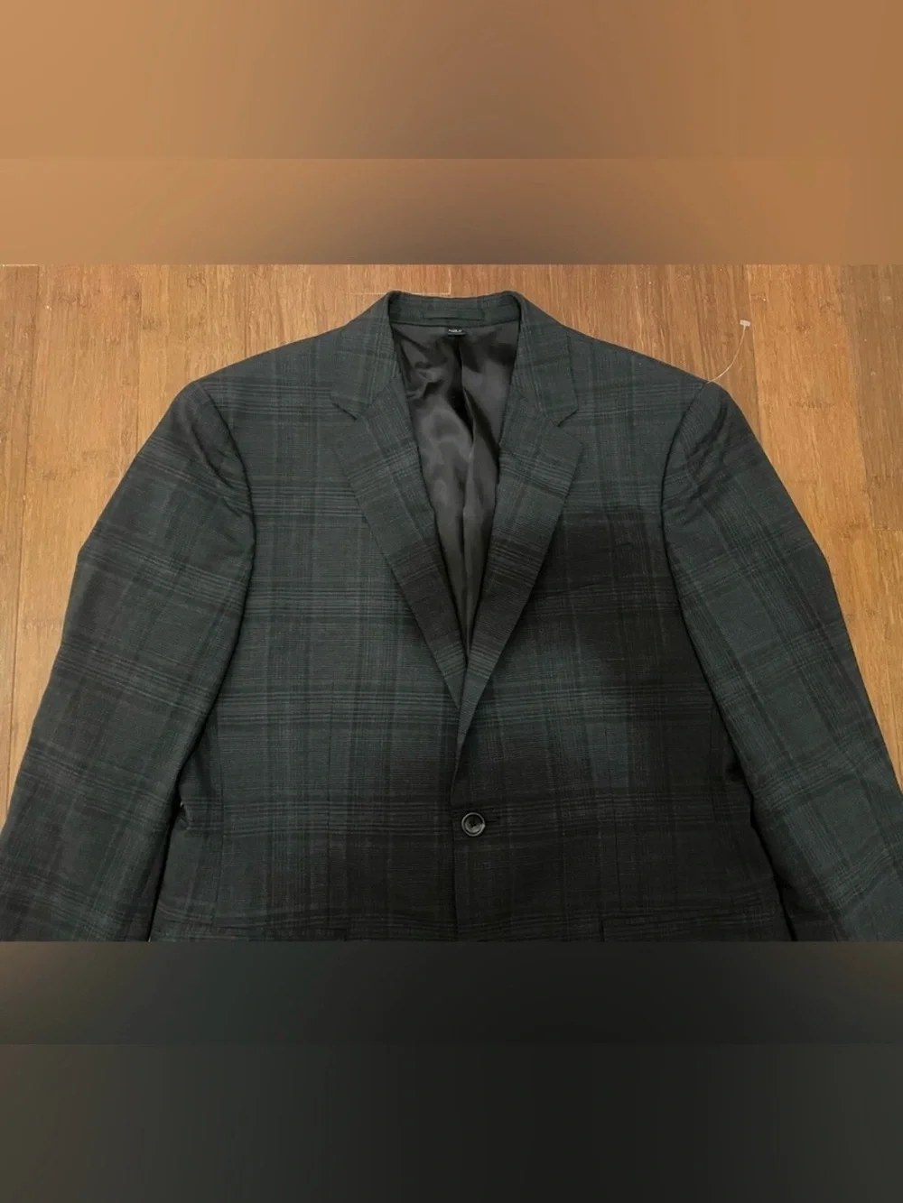 J Crew Blazer Men's Plaid Two-Button Sport Coat in Charcoal 40 S Short